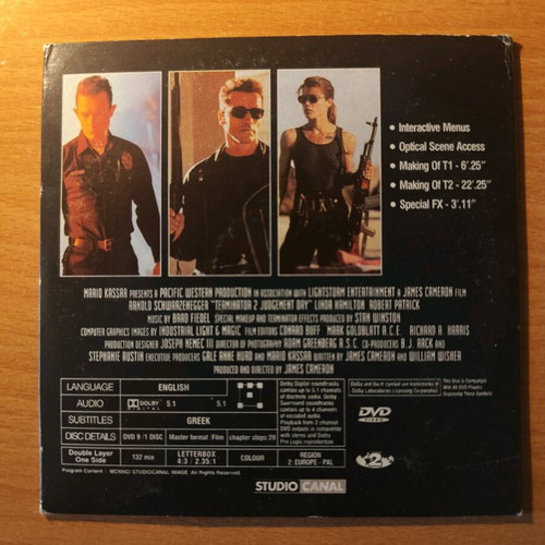 Terminator 2 Judgment Day DVD used with subtitles, action