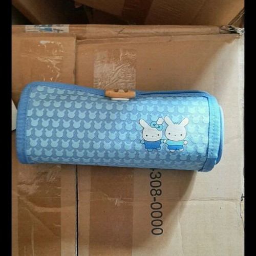 Barrel pencil case 2 in 1 new with snap closure