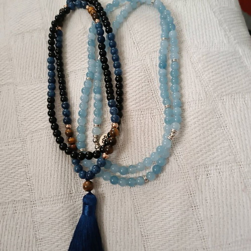 Two long necklaces new, blue