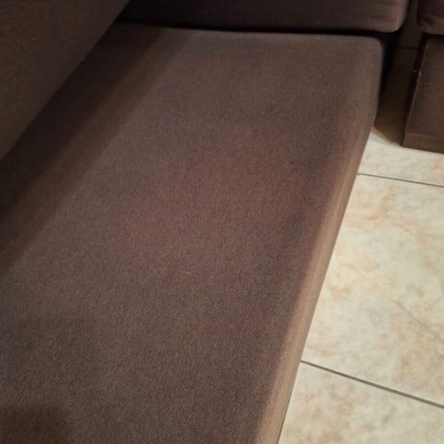 Corner sofa 3 x 1.70 m, brown, water-resistant fabric
