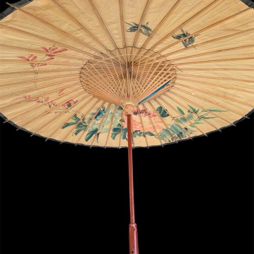 Chinese wooden decorative umbrella used, hand-painted