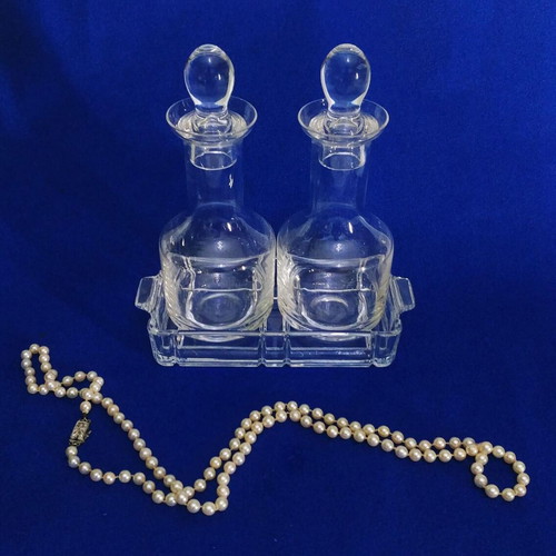 RCR lead crystal Italy oil and vinegar set like new