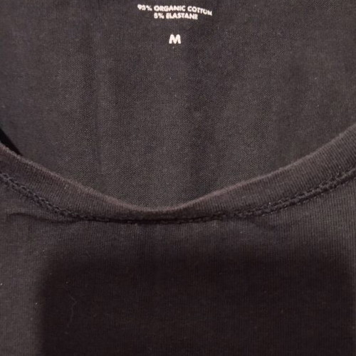 T-shirt black new, cotton elastic short sleeve size M