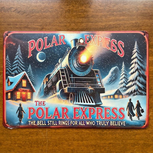 Polar Express Christmas metal wall sign 20x30cm brand new