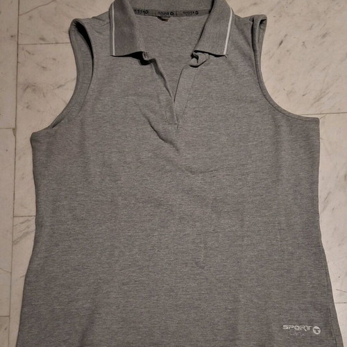 Sport line sleeveless polo shirt gray size M like new