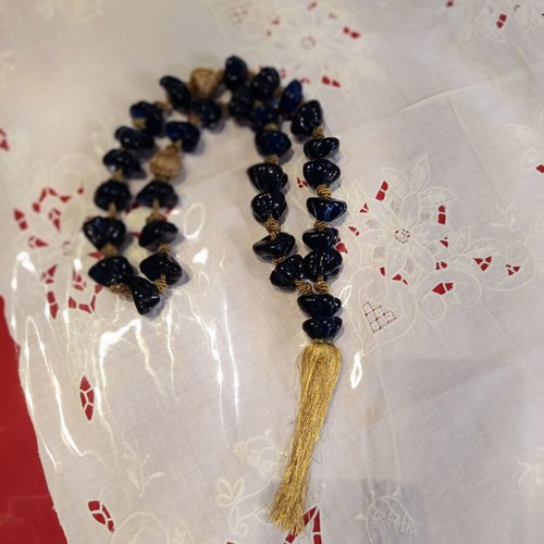 Vintage Large Decorative Worry Beads 44cm with Glass Beads and Gold Tassel used