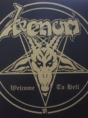 Venom Welcome To Hell βινύλιο LP άλμπουμ επανέκδοση 40ης επετείου χρυσό με μαύρες πιτσιλιές καινούργιο