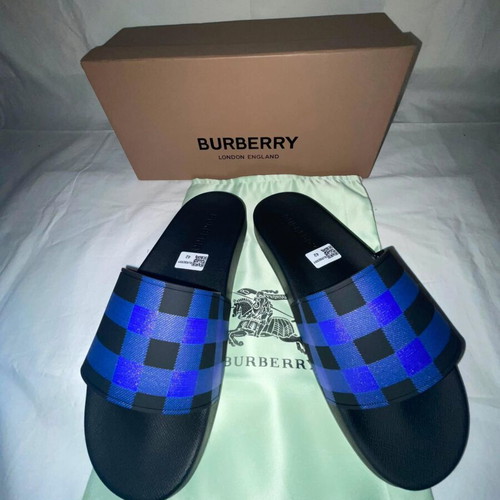 Burberry slides blue check, brand new size 42.5