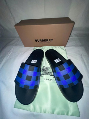 Burberry slides blue check, brand new size 42.5