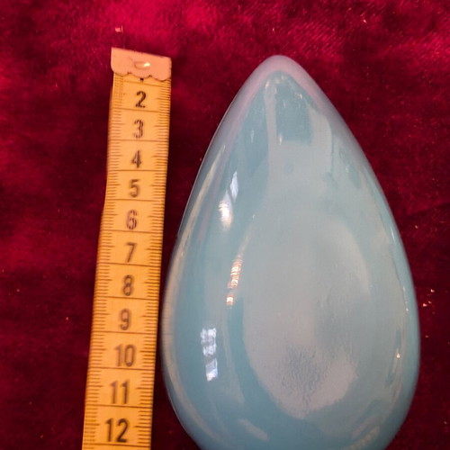 Vintage Opal Glass Ashtray Set of 2, Teardrop Shape, Blue