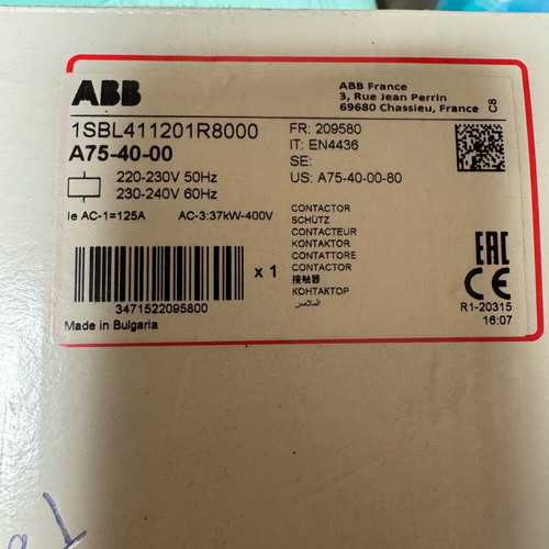 ABB A75-40-00 power relay 1SBL411201R8000 125A 37kW