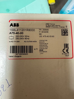 ABB A75-40-00 power relay 1SBL411201R8000 125A 37kW