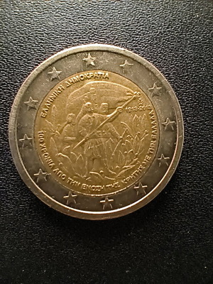 Επετειακό κέρμα 2 ευρώ μεταχειρισμένο, Ένωση με Κρήτη 2013