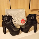 Exe leather ankle boots new, black, size 40