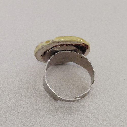 Vintage handmade ceramic ring from the 70s, used