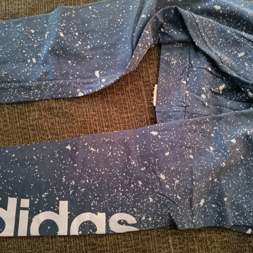 Adidas leggings like new, blue, size large for 13-14 years