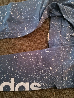 Adidas leggings like new, blue, size large for 13-14 years
