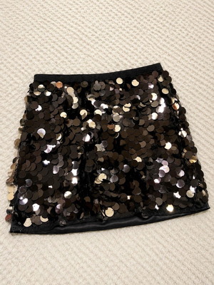 Skirt with sequins like new, black and silver, size S