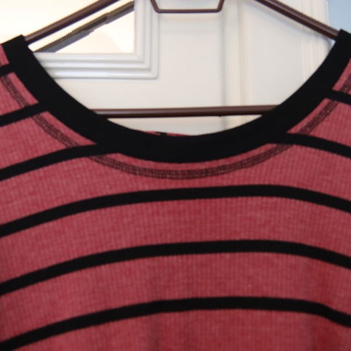 Attrattivo striped dress used, burgundy with black