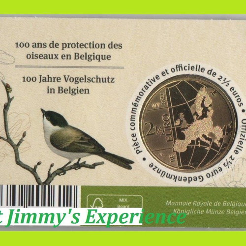 Official Relief Coin Protecting Birds 2.5 Euro 2022 Belgium new
