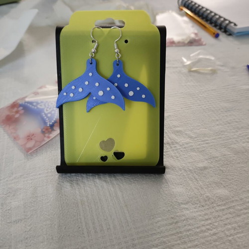 Blue Mermaid Tail 3D Printing Earrings made to order