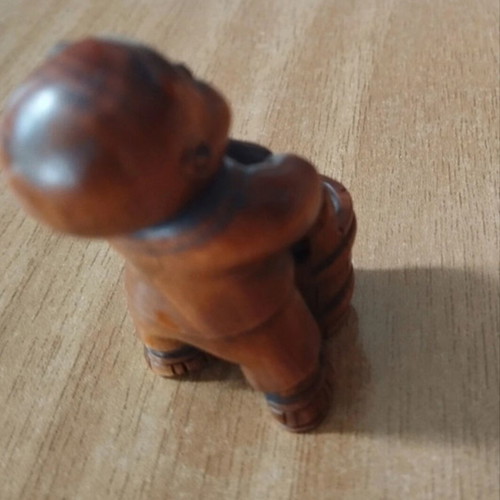 Japanese woodcarving netsuke figurine, traditional decorative miniature