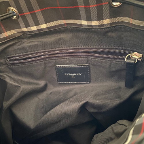 Burberry backpack used, polyester with leather accents