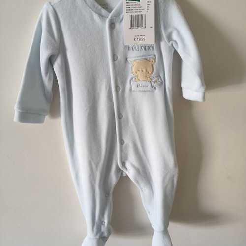 Chicco velour baby romper 3-6 months 62cm, new with tags