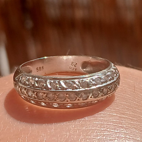 White gold 585 ring with zirconia, 17 mm, 3.5 grams