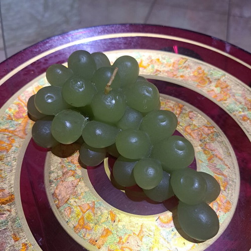 Decorative plate with wax fruit composition like new