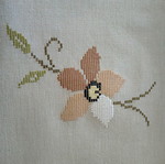 Woven beige tablecloth, 1.85m diameter