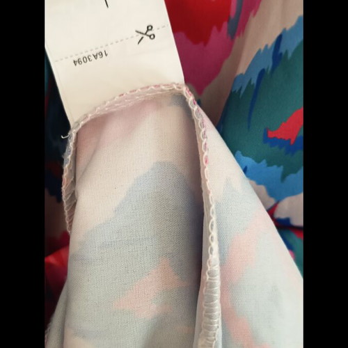 Maxi skirt with waist cord and elastic, blue multicolor