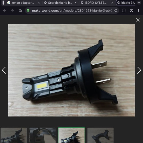 Kia Rio 3 UB H7 adapter for xenon lights 3d printed