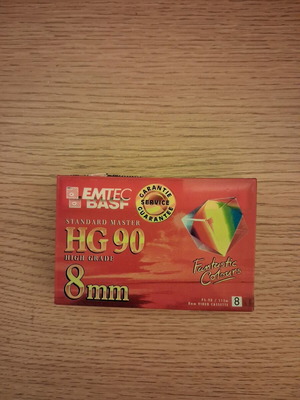 BASF 8mm HG 90 video cassette new, sealed