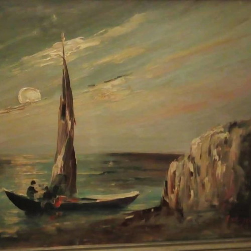 Tselios painting old with frame and signature bottom right