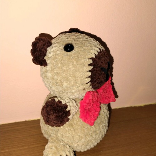 Crochet Capybara handmade new with bow tie