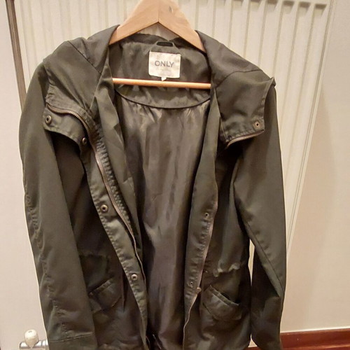 Long women's parka jacket new, green, size M