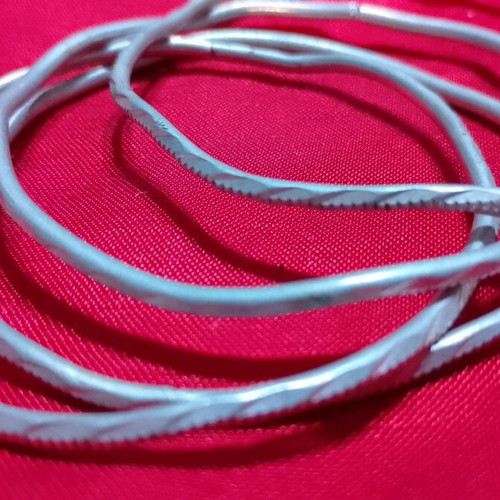 Silver bangles used, set of 4 with engraved detail