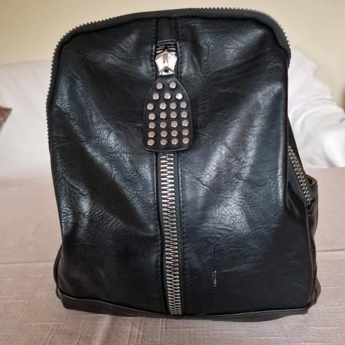 Women's backpack new eco leather black, size 30x40x5 cm