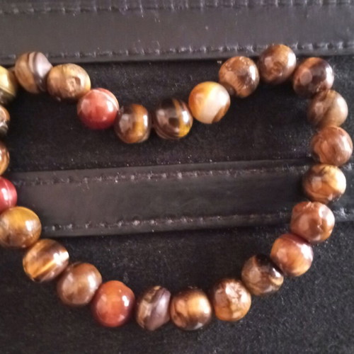 Bracelet with Tiger's Eye Semiprecious Stones like new, brown