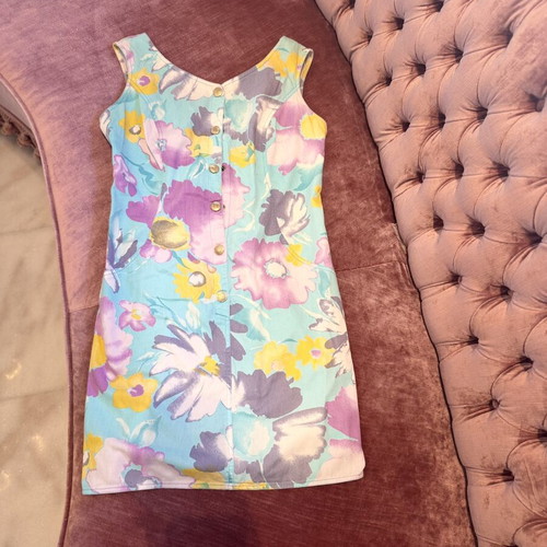 Byblos Vintage cotton floral dress with corset back, like new
