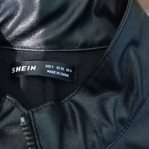 Fitted black leather jacket new, Shein, size S