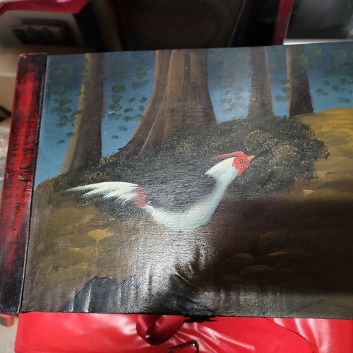 Handmade drinks chest like new with painted pheasant design