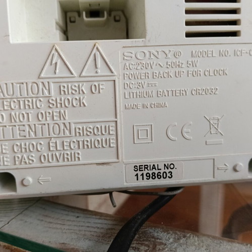Sony ICF-C1 radio and alarm clock used, white color