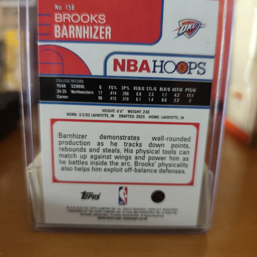 NBA Hoops Topps Brooks Barnhizer #158 Rookie card new