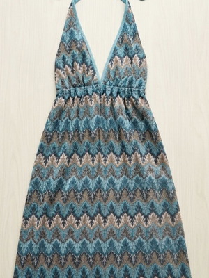 Mini/Midi summer dress Hal Neck with boho pattern size M like new