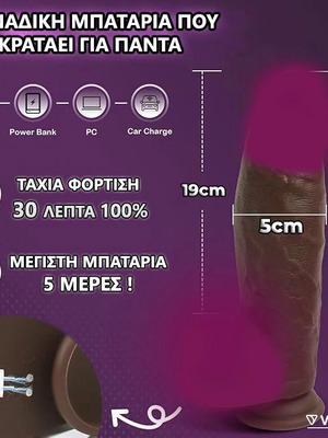 Ρεαλιστικός δονητής σιλικόνης με 10 δονήσεις και 360° περιστροφή G-Spot καινούργιο