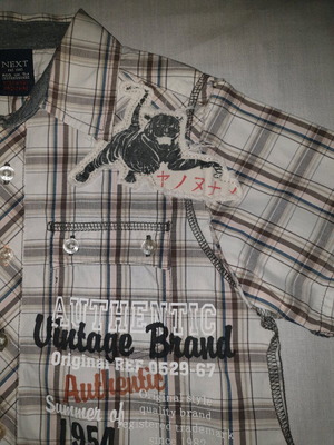 Next summer short-sleeve shirt used for 2-3 years old, checkered