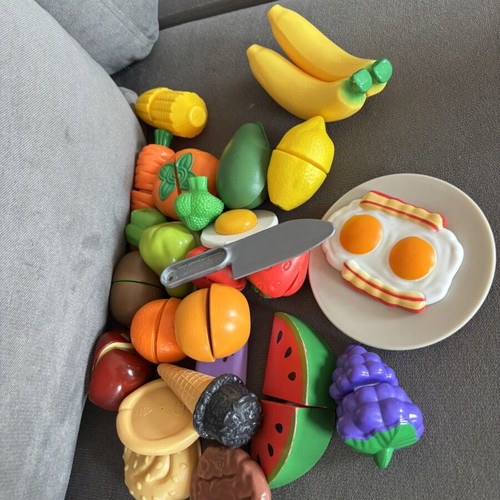 Wooden Play Kitchen with Accessories used