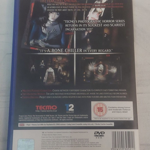 Project Zero 3 The Tormented PS2 game used, PAL CIB